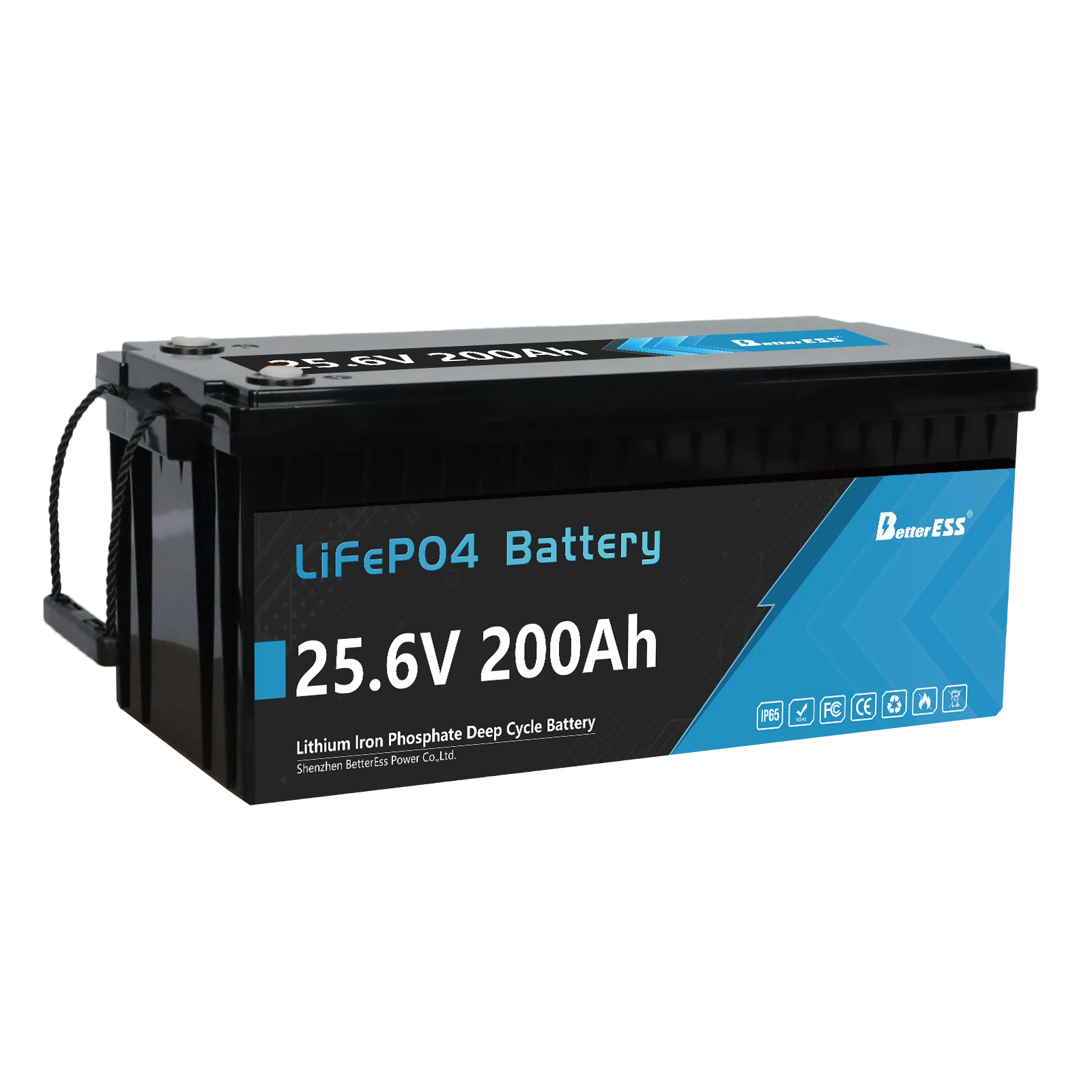 24V 200Ah LiFePO4 Battery Built-in 200A BMS with Bluetooth, Self-heating and Active Balancer