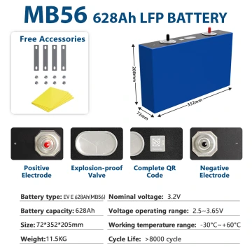 EVE MB56 3.2V 628Ah LiFePO4 Battery Cell - Brand New Grade A with QR Code