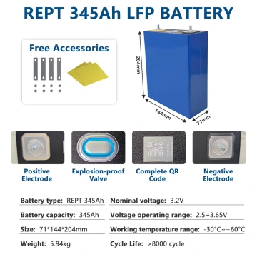 REPT 3.2V 345Ah LiFePO4 Battery Energy Storage Battery Cell-High quality Grade A+ with QR Code