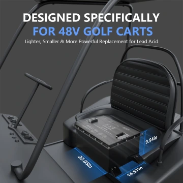 BetterESS 48V 105AH Lithium Golf Cart Battery, 100A BMS